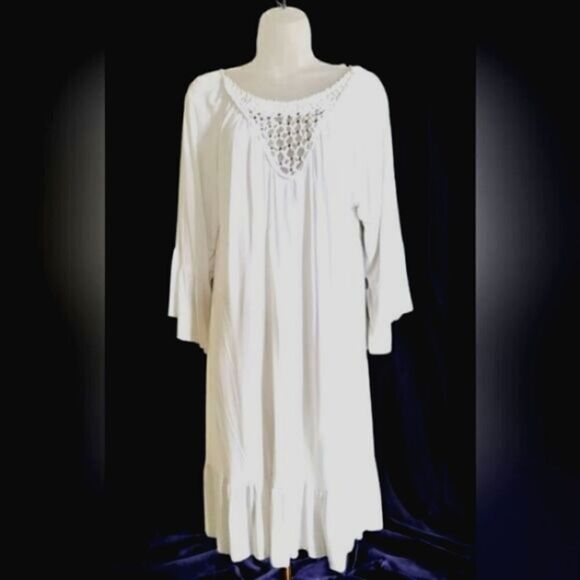 DRESS by FIG & VINE SILVER Embellished beads, detailed WHITE MIDI MEDIUM - Picture 2 of 15